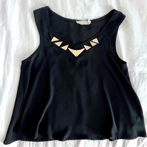 Lush | Black Tank with Gold Hardware